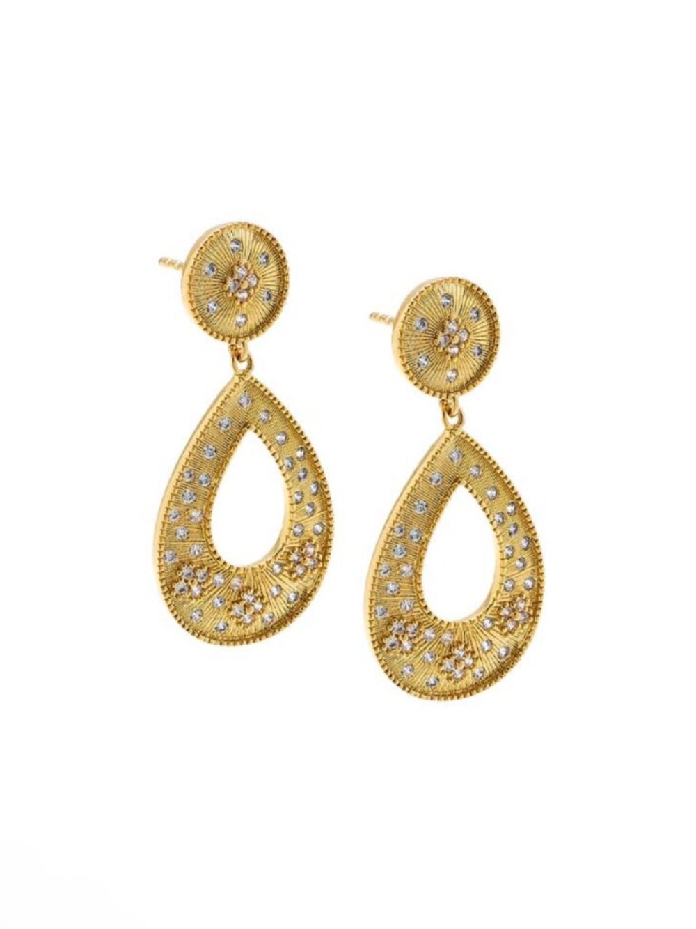 ADINA EDEN Golden Open Pear Drop Earring by Adina ✨